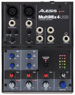 Alesis MultiMix 4 USB is a four-channel desktop mixer