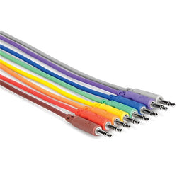 Hosa CMM815 3.5mm TS to Same Unbalanced Patch Cables (8-Pack 6in)