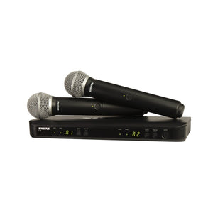 SHR-BLX288P58M17 Shure BLX288P58M17 Wireless Dual Handheld System 2 x BLX2PG58 Mic & BLX88 RX Auto Setup:662-686MHz