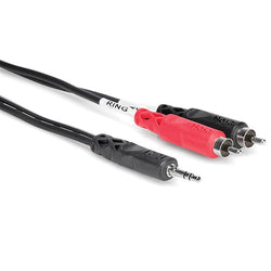 Hosa CMR-203 3.5mm TRS to Dual RCA Stereo Breakout Cable 3ft