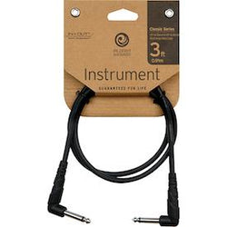 Planet Waves PW-CGTPRA-03 D'Addario Classic Series Patch Cable, Right Angle, 3 Feet